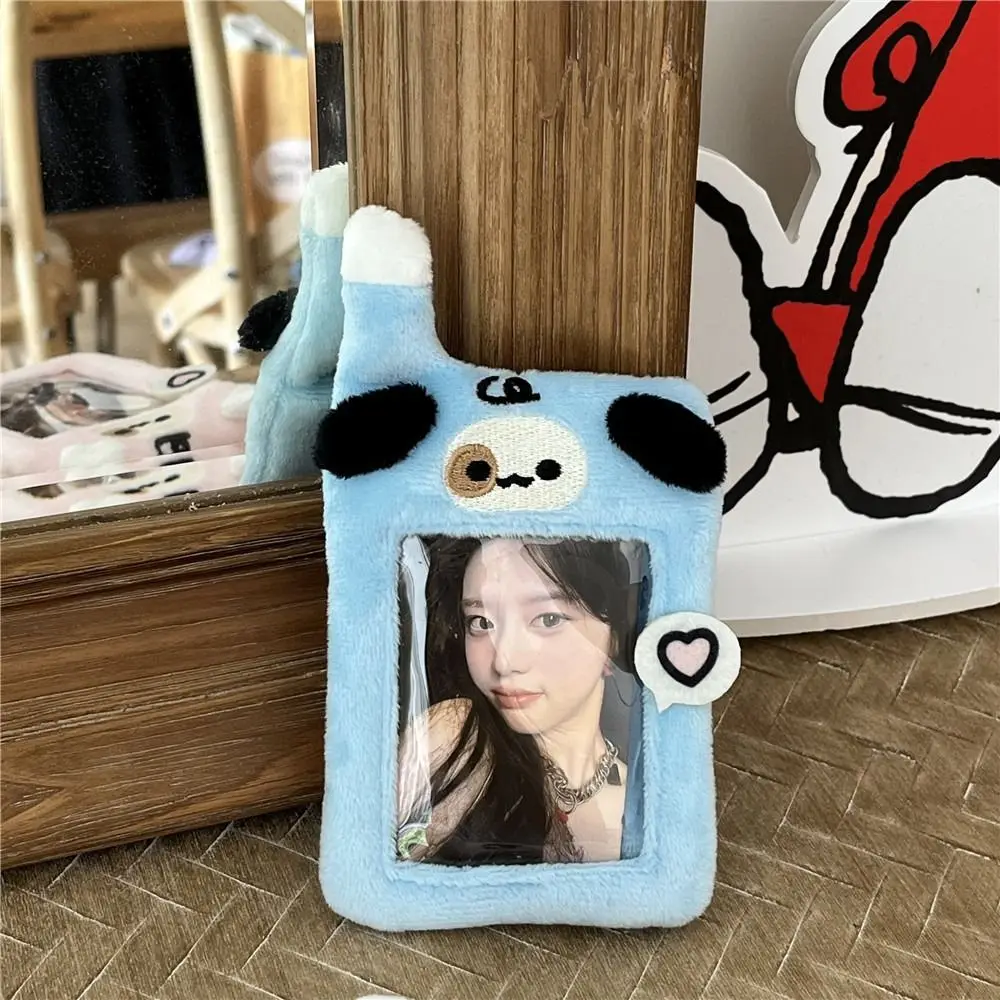 Koreański styl Pluszowy uchwyt na karty fotograficzne INS Puppy Design Cartoon Card Cover 3inch z brelokiem do kluczy Etui ochronne na zdjęcie Dziewczyna