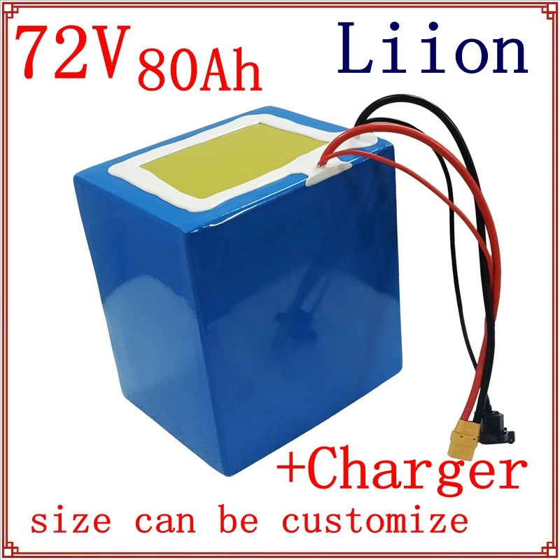 

72v 80Ah Li-Ion With Bluetooth BMS APP Lithium Ion For 7000w Scooter Bicycle Battery Bike Tricycle Motorhome +10A Charger
