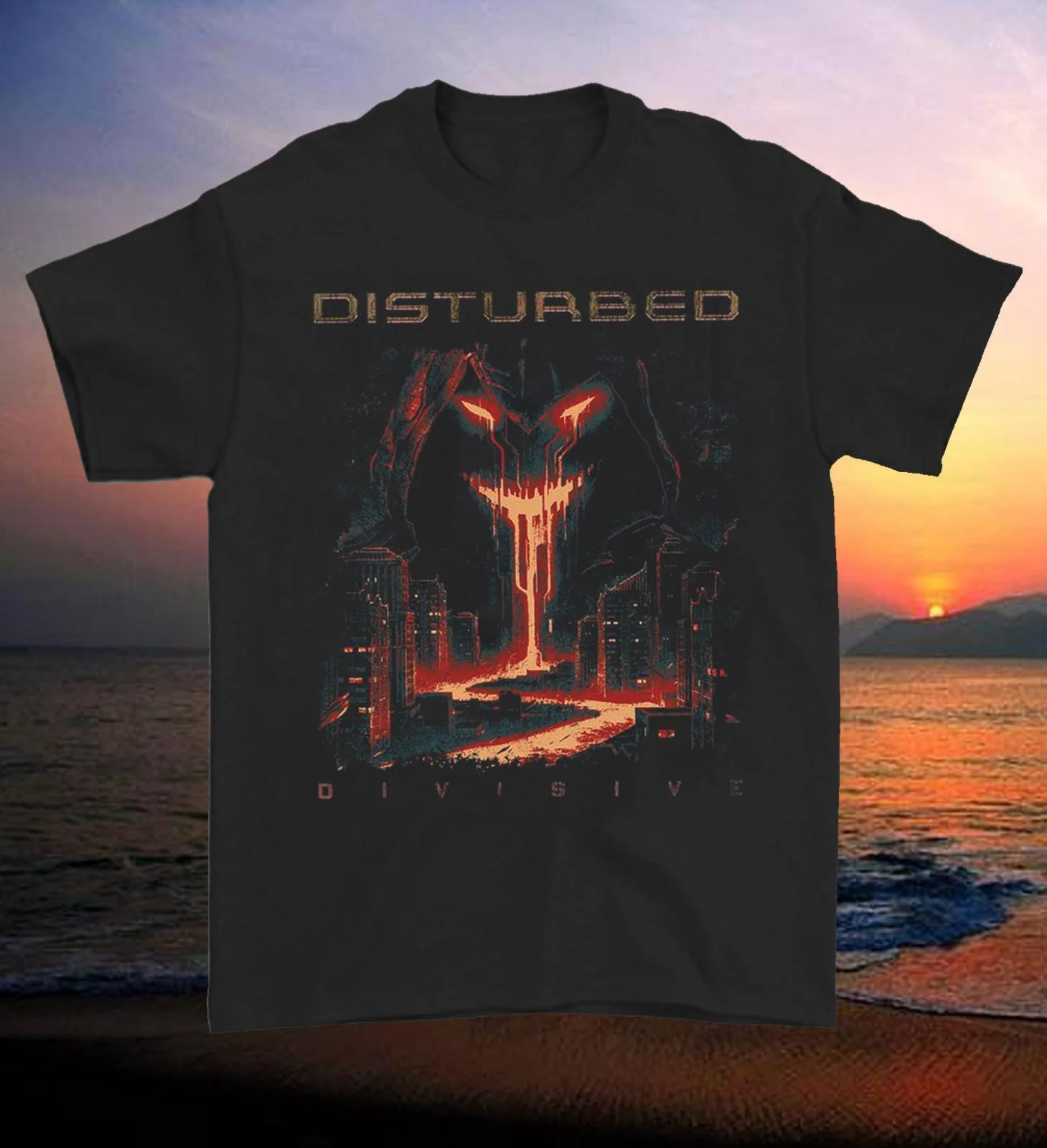 Disturbed Vintage Cotton Black T- Shirt Gift S-3XL Gift Fans