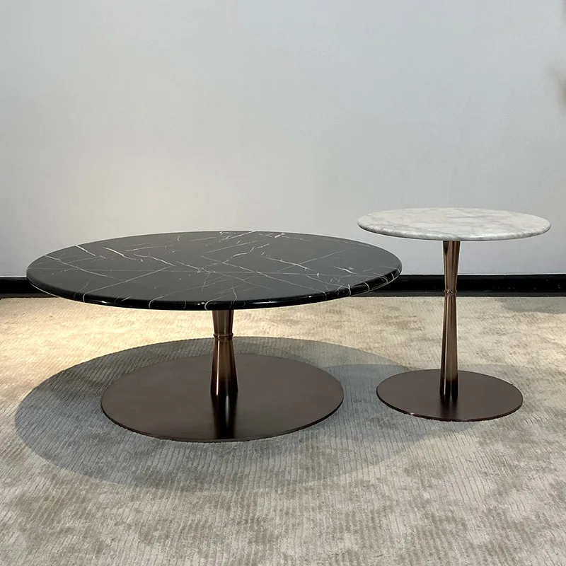 Mesa de centro redonda, móveis sofisticados e luxuosos