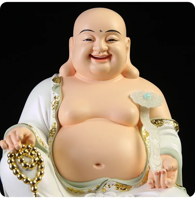 Southeast Asia GOOD Buddha statue Home store company Shrine GOOD LUCK RUYI God of wealth Maitreya Buddha Mammon God Sculpture