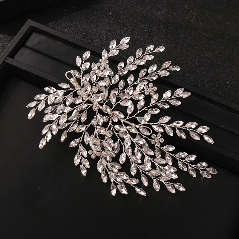 Flashing Ornaments Rhinestone Pearl Bridal Hair Clip Accessories Jewelry Wedding Elegant Crystal Bride Hair Comb Headwear