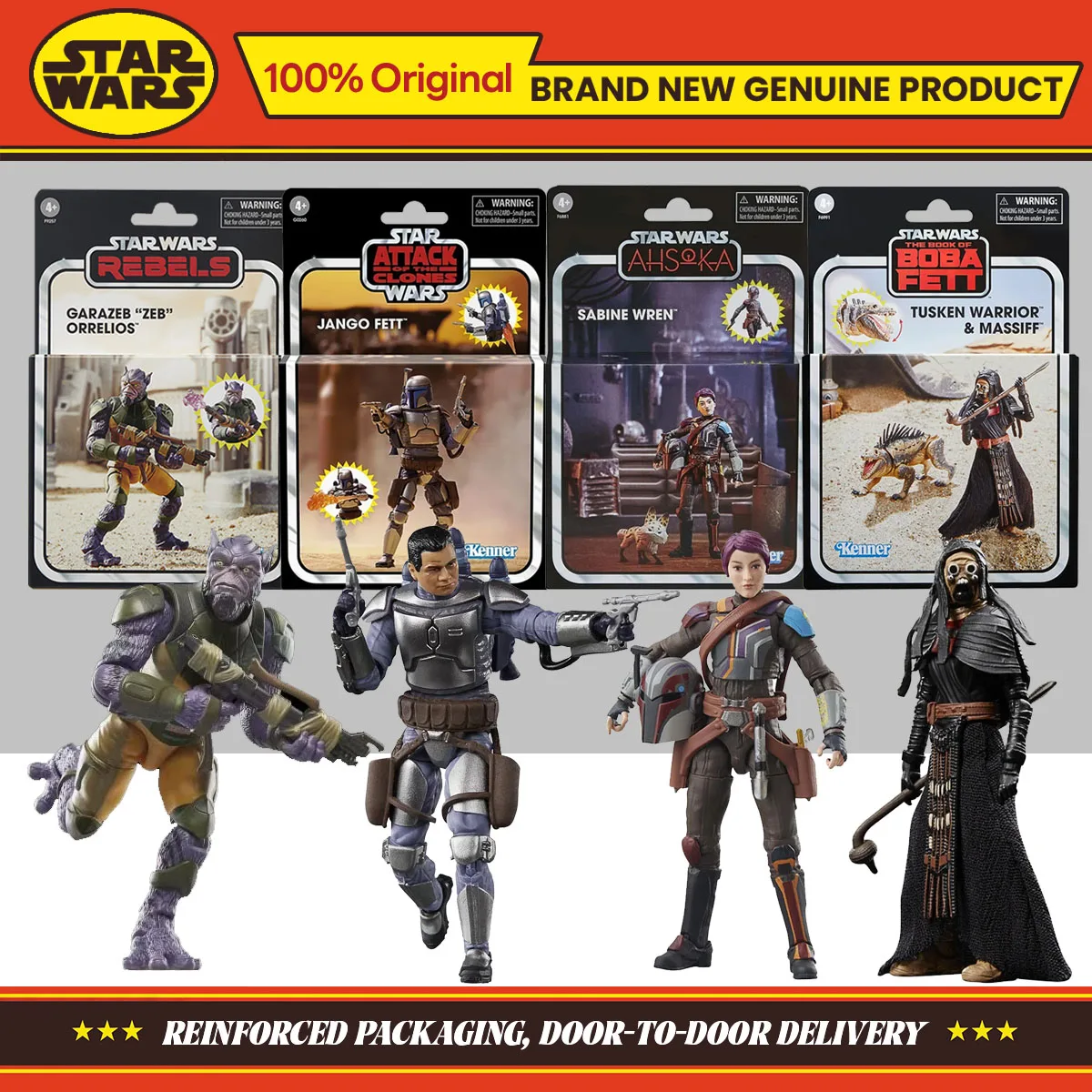 ハスブロスターウォーズヴィンテージコレクションジャンゴフェット-ガラゼブゼブオレリオス-サビーン・レン375インチアクションフィギュアおもちゃモデルギフト