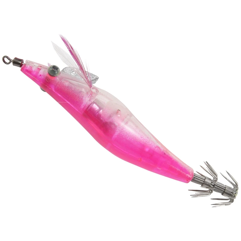 3Pc Rose Red Flashing LED Fishing Lure Flash Light 10Cm Minnow Luminous Squid Jig Shrimp Bait Night Fishing Lure