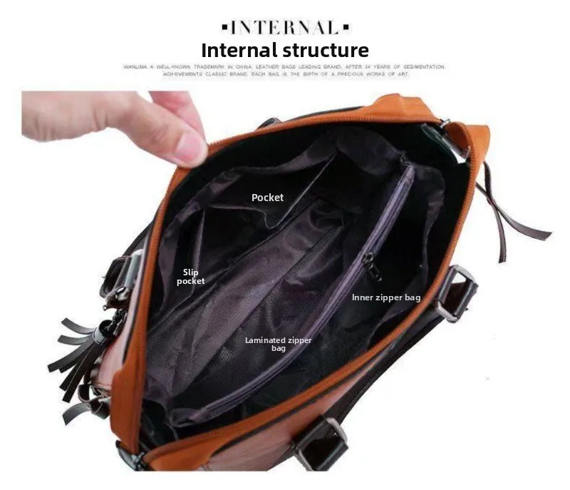 Damen-Handtaschen-Set 2026 aus PU-Leder, 4-teilig, Designer-Handtasche, Umhängetasche, Pendler-Tasche mit großer Kapazität – Detail 8