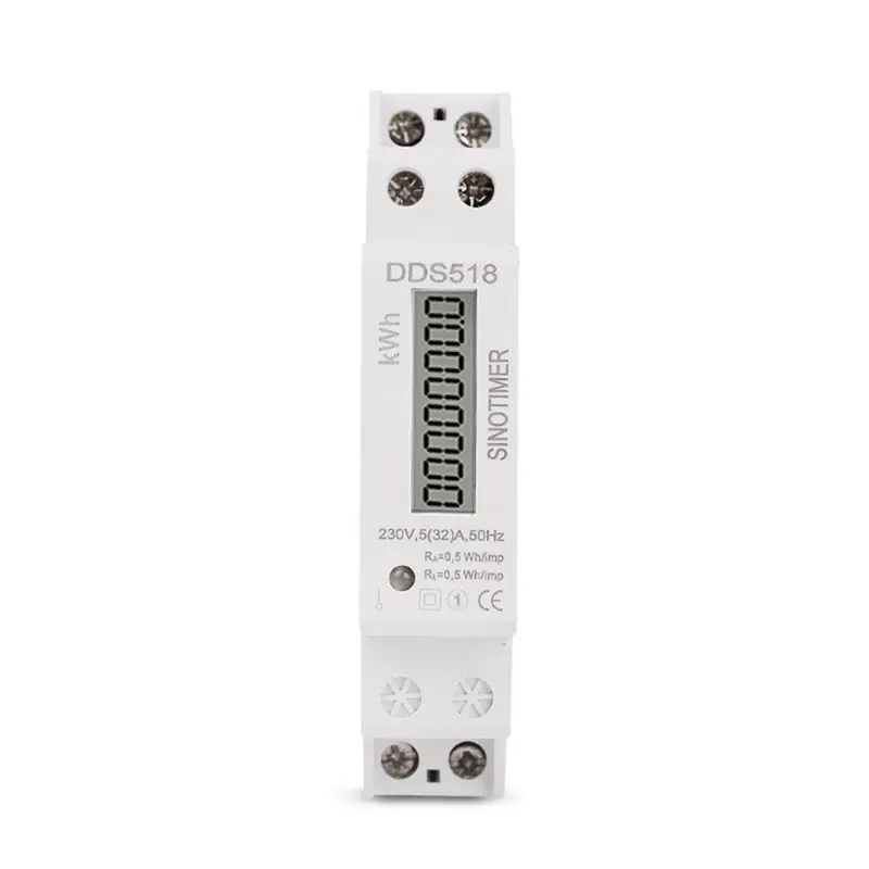 【PROMOTION】1 Piece Single Phase Din Rail Single Phase Watt Meter LCD Digital Display Electricity Power Consumption Wattmeter Kwh