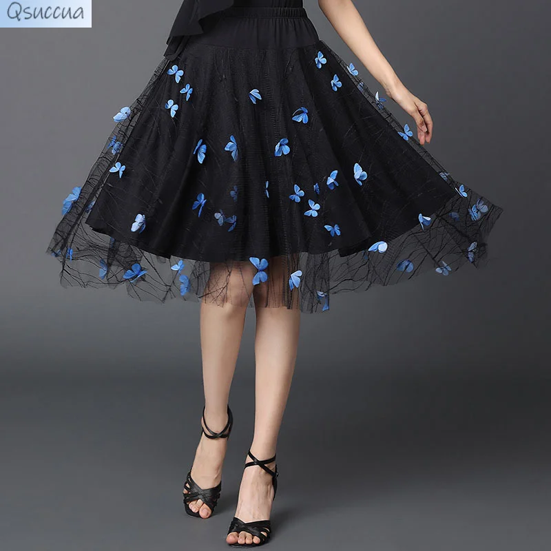 Latin Dance Rok Nieuwe Driestaps Dansrok Square Dance Oefen Grote Swing Performance Rok