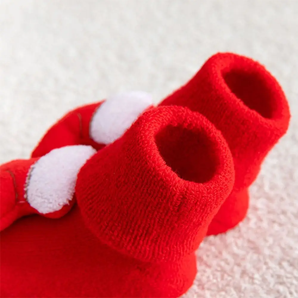 Cute Warm Winter Bell Gloves Santa Claus Tree Floor Socks  Cotton Socks Baby Christmas Socks Infant Short Socks
