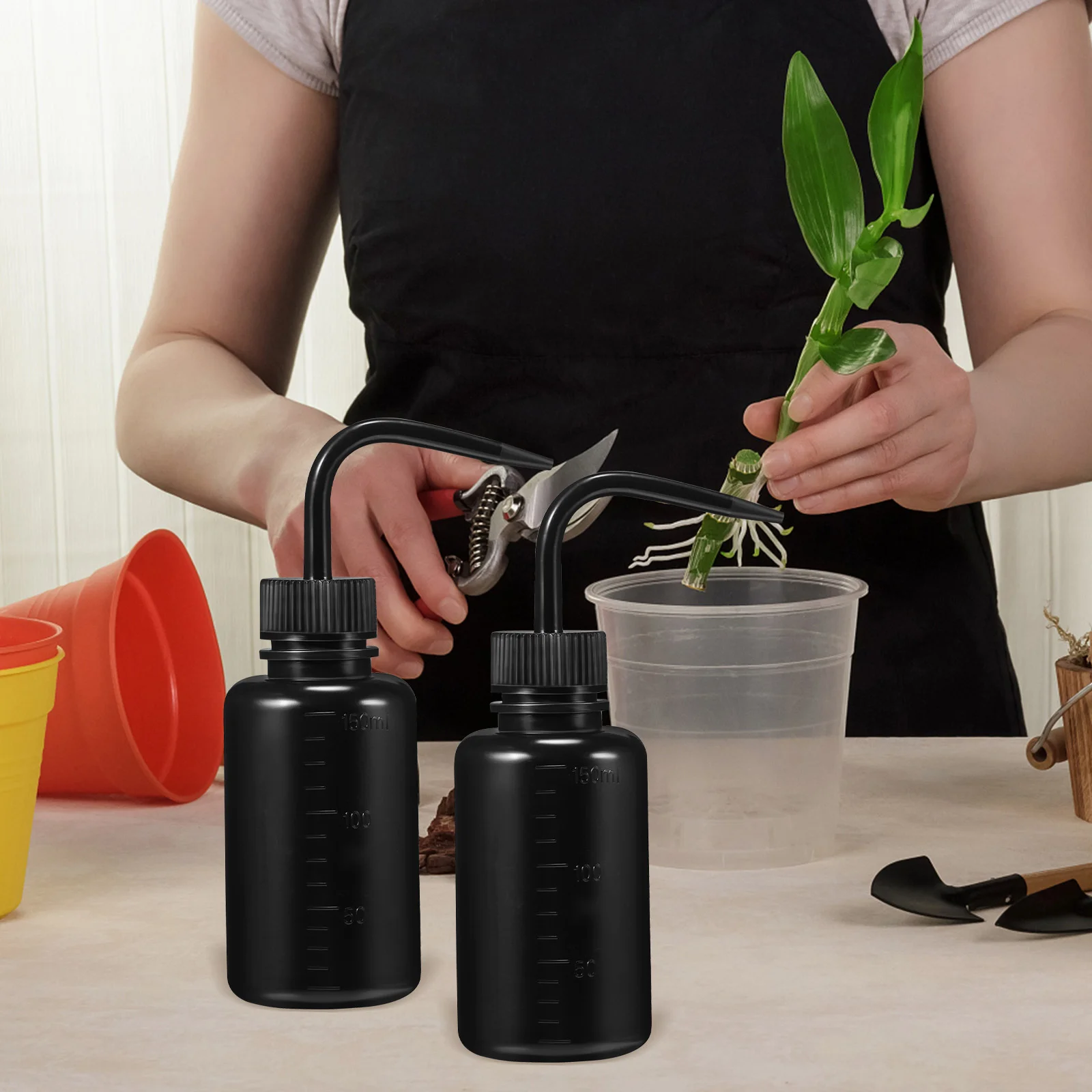 3 Pcs Container 150ml Empty Plastic Washing Bottles Black Sauce Containers Squeeze For Shampoo Sauces Liquids