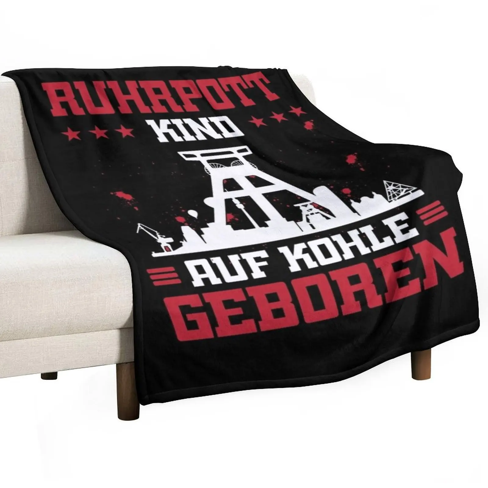 Ruhrpott child born on coal Ruhr area gift mining Throw Blanket Cute Plaid Sofa Bed linens wednesday decorative Blankets