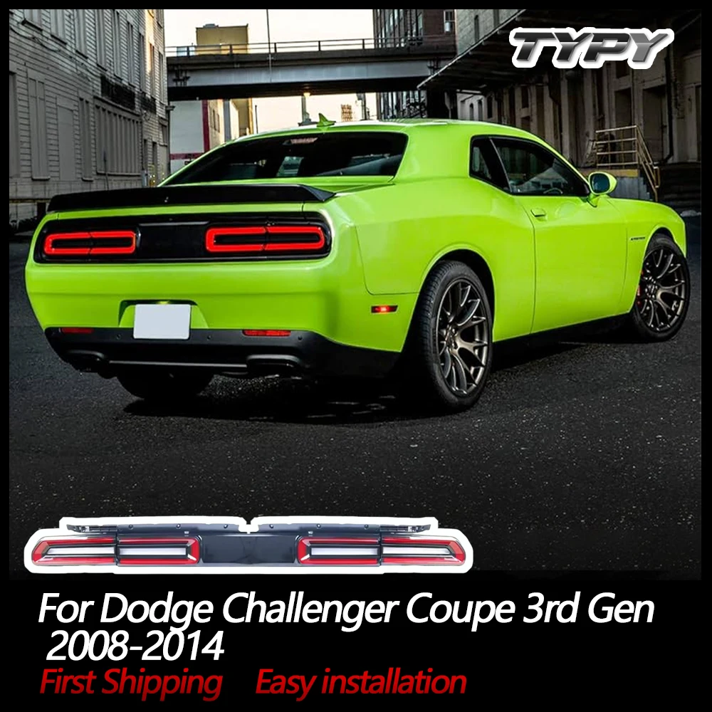 

Полностью светодиодные автомобильные фонари, задние задние фонари для Dodge Challenger Coupe 3-го поколения 2008-2014, задний фонарь DRL, красный последовательный указатель поворота