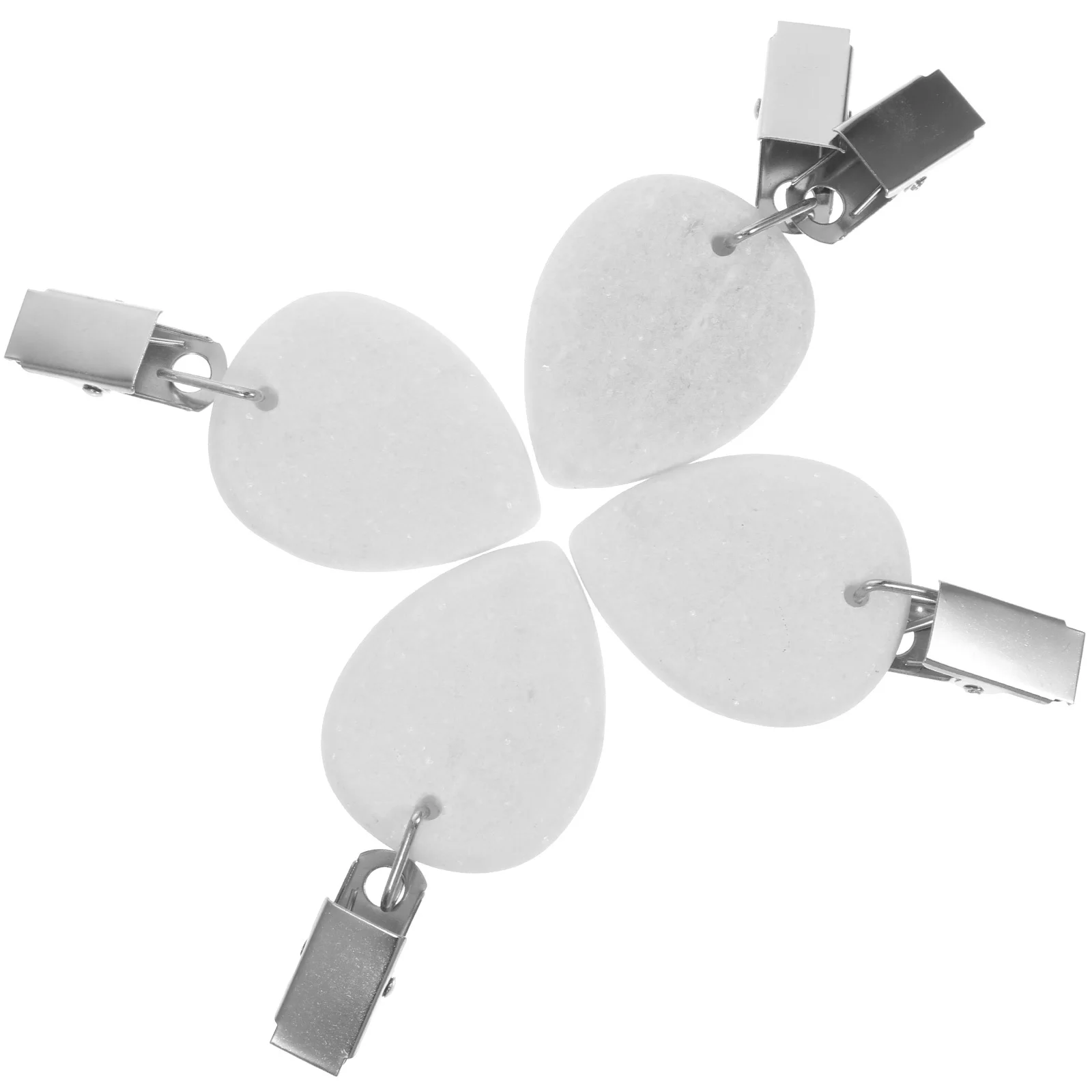 

4Pcs Tablecloth Pendant Stone with Metal Clips Fixers Non-Slip Tablecloth Clips for Camping Dining Room Patio Outdoor Decorative