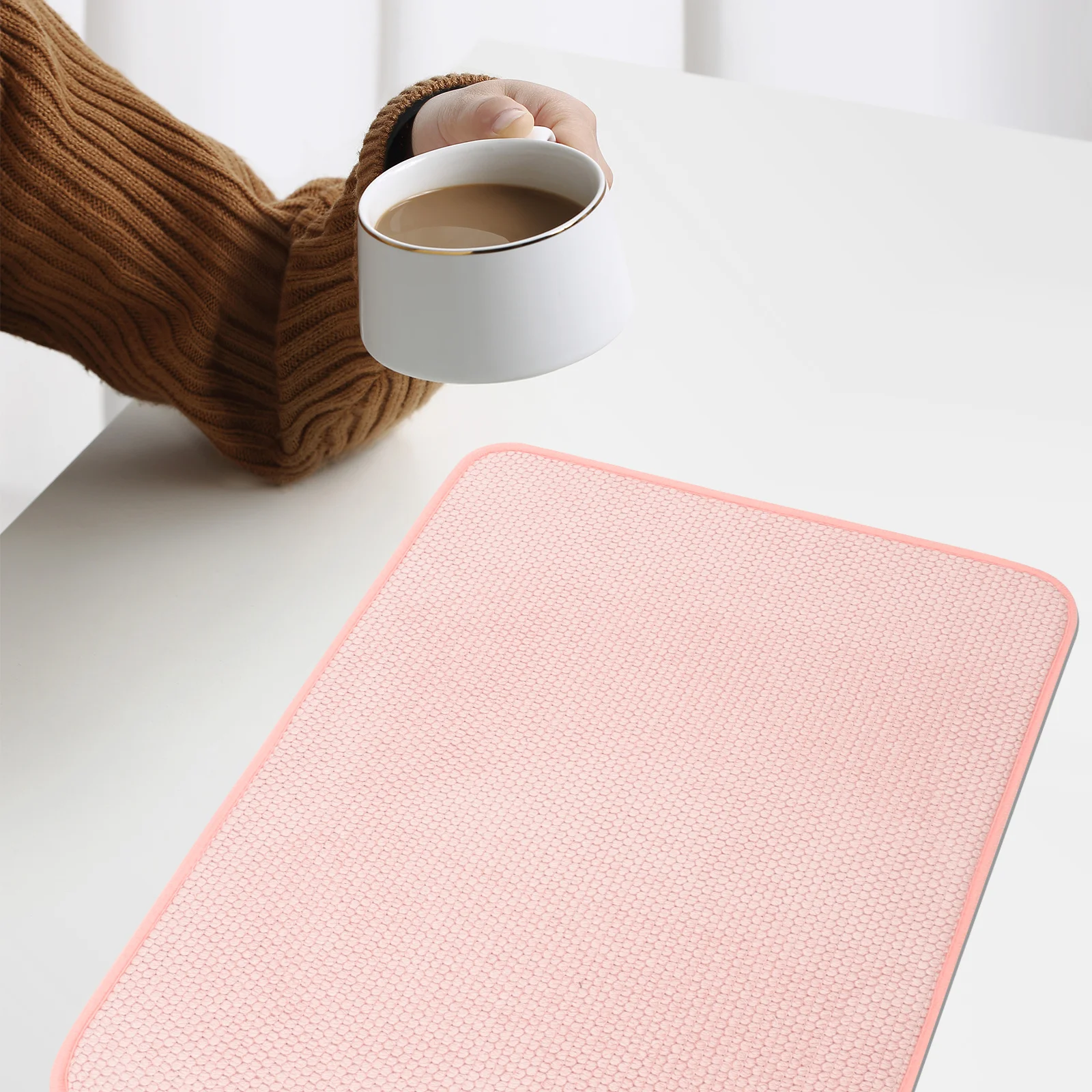 مقاومة للحرارة المضادة للانزلاق بساط تجفيف الأطباق ماصة للماء المطبخ مكافحة قاعدة الأكواب تصميم رائع حجم صغير التجفيف السريع