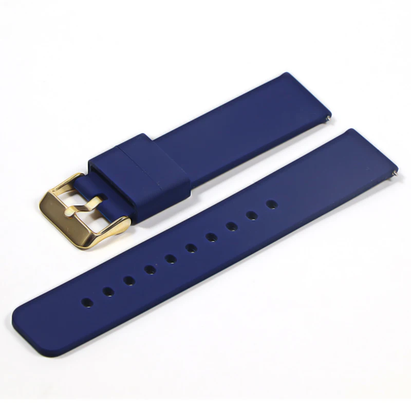 Silicone Rubber Watchband 16mm 18mm 20mm 22mm Women Men Watch Band Strap Waterproof Sports Watch Belt Polished Buckle