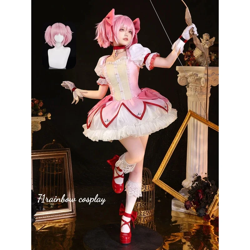 

FC6Kaname Madoka Cosplay Anime Puella Magi Madoka Magica Kaname Madoka Cosplay Costume Christmas Roleplay Pink Dress Sets W @ FC