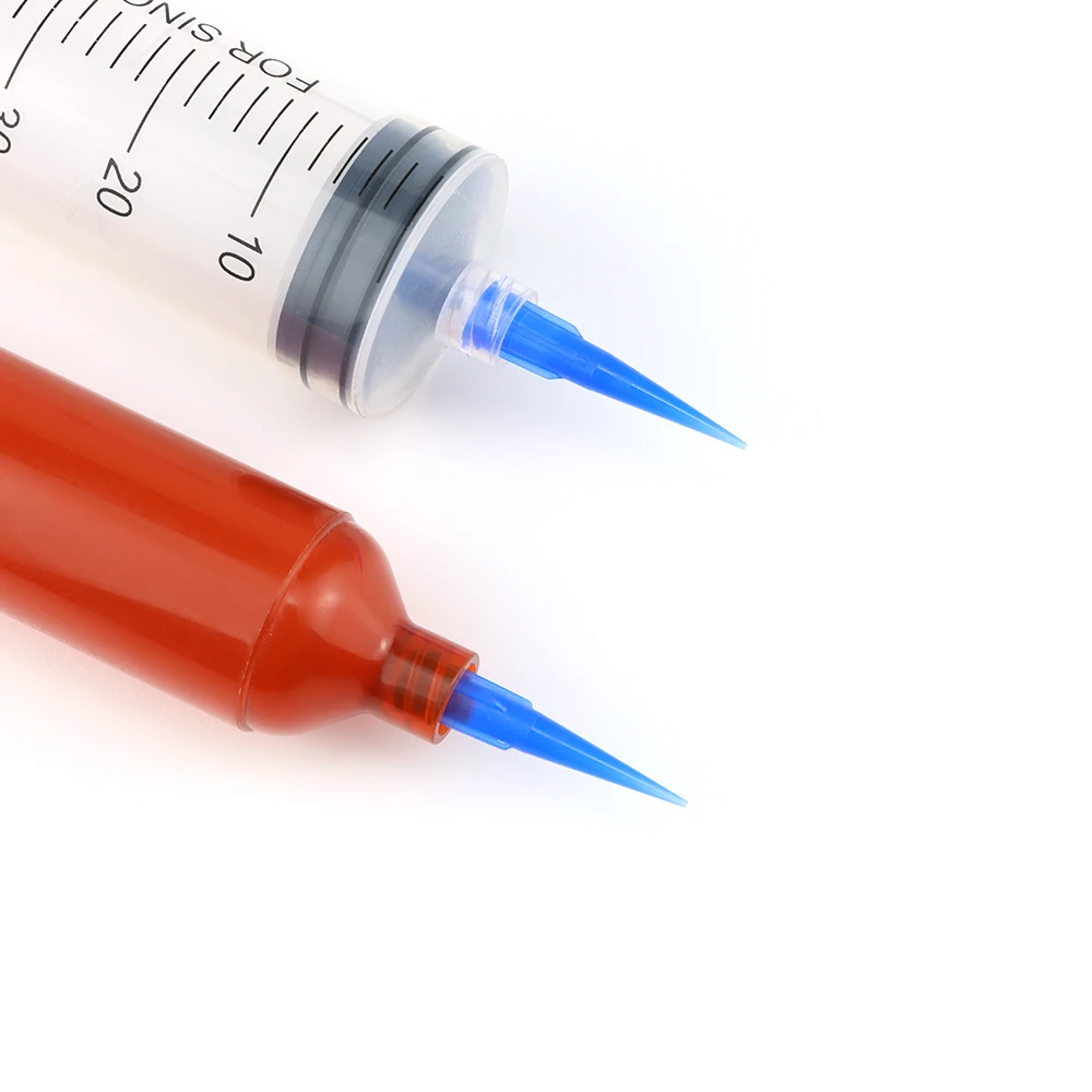 100Pcs 22G TT Plastic Tapered Pinhead Liquid Dispenser Needles Tip Blue Plastic Gle Needle, for Refilling Glue Fluid