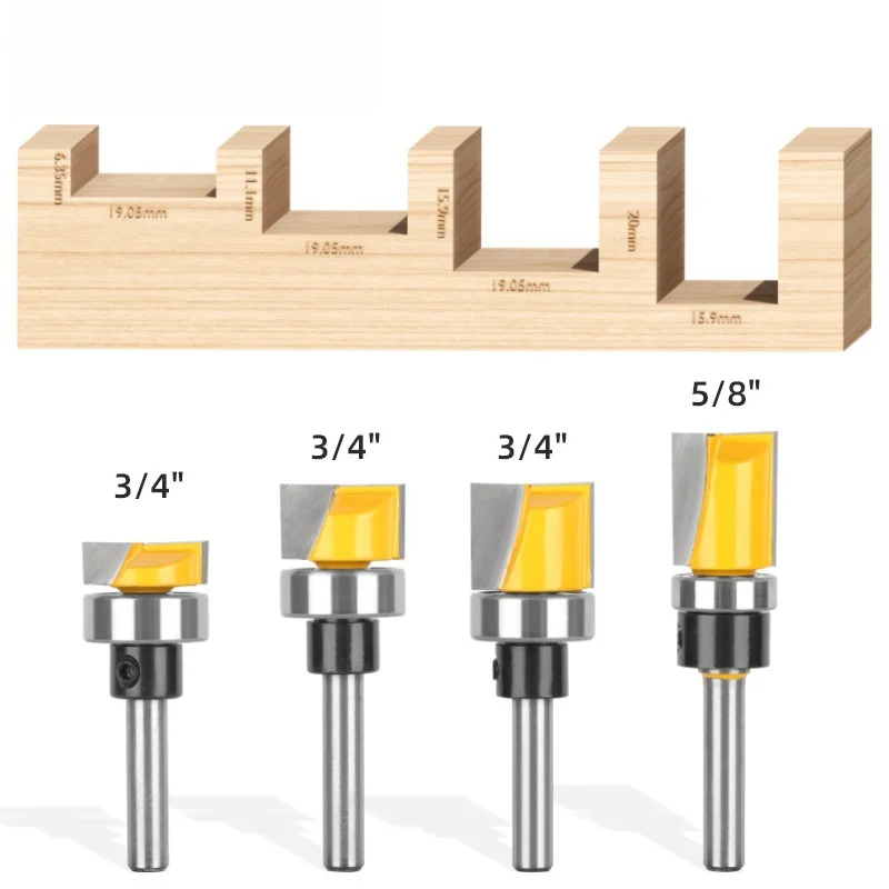 ALLSOME Intlshaft 6mm Shank Surface Planing Bottom Cleaning Wood Milling CNC Cutter Engraving Knife Router Bit Woodworking Tool