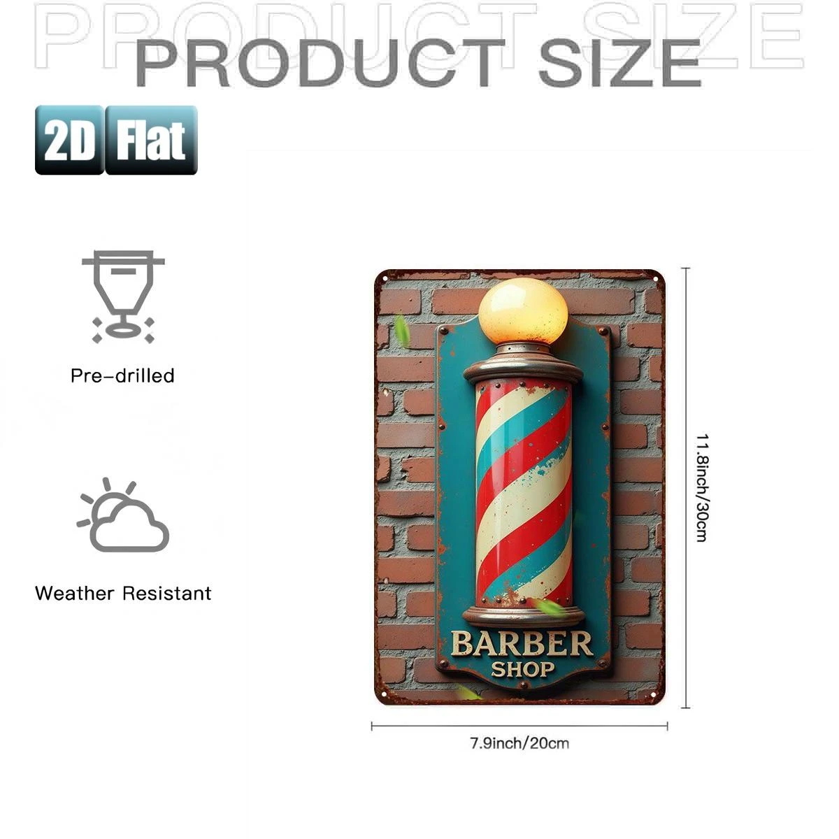 2D Flat, 2D Flat, [2D Flat][2D Flat Art Barber Shop Pole] 2D Flat- A Single Piece of 2D Flat Art, Featuring a Classic Barber Sho