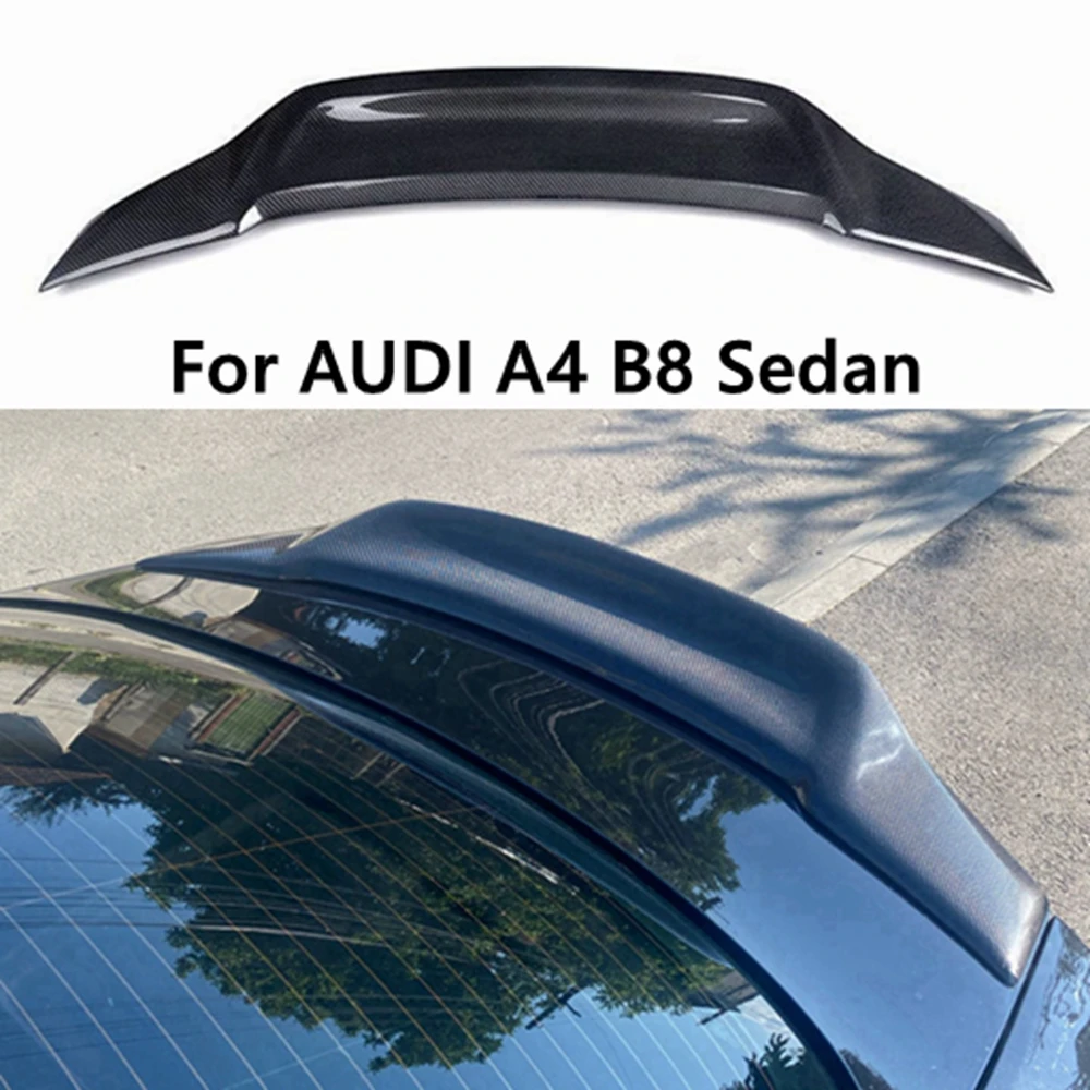 

For AUDI A4 B8 Sedan R Style Carbon fiber FRP glossy black Rear Spoiler Trunk Wing 2009-2012