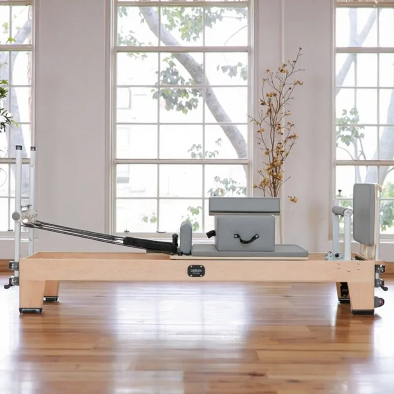 YTYIN Solid Oak & Maple Wood Pilates Reformer, Custom Core Bed Training Machine for Professional Studio Use