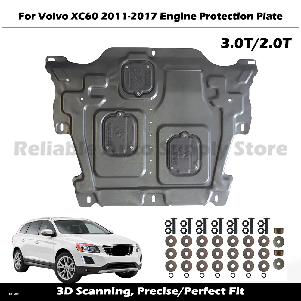 

High Quality Alloy Engine Guard Durable Underbody Protection Splash Proof Mud Flap Car Bottom Shield For Volvo XC60 2011-2017