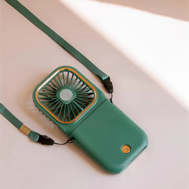 

Outdoor Folding Fan Mini Portable Neck Fan Charging Treasure Two-In-One Handheld Small Electric Fan Gift