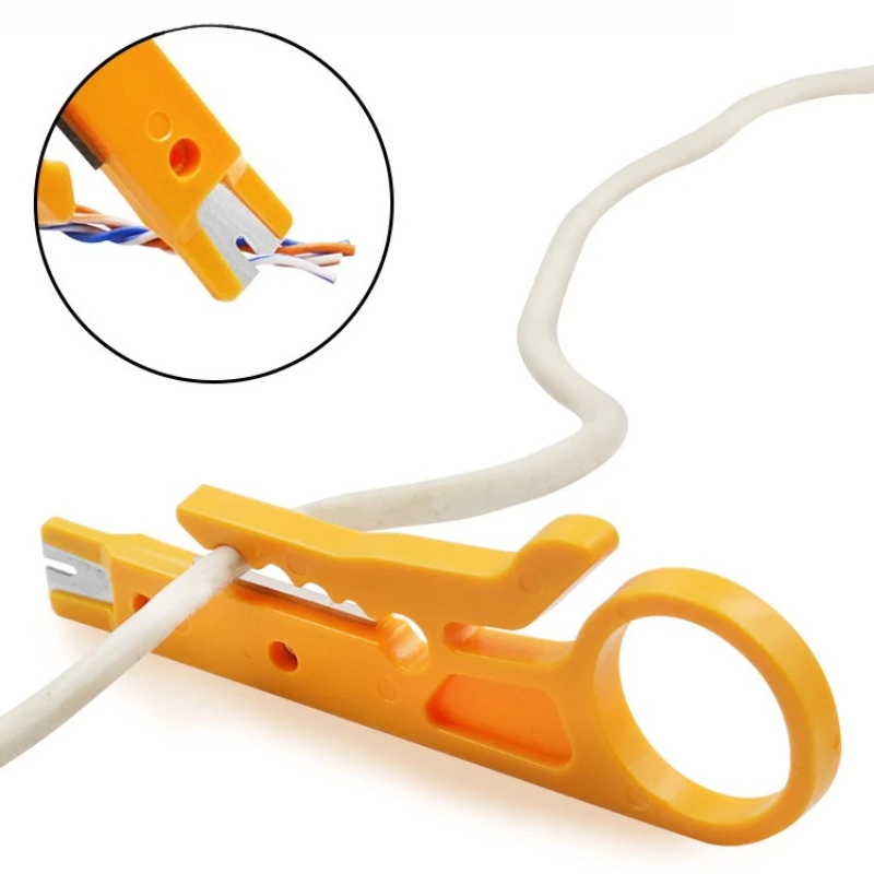 1pcs Portable Mini Wire Stripper Knife Crimper Pliers Crimping Tool for Network Wire Cable Line Tool Wire Stripper Knife