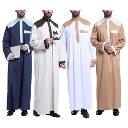 Muslim Robe Men Jubba Thobe Saudi Arabia Kaftan Pour Homme Musulman Abaya Qamis Caftan Islamic Clothing Fashion Islam Dress Eid