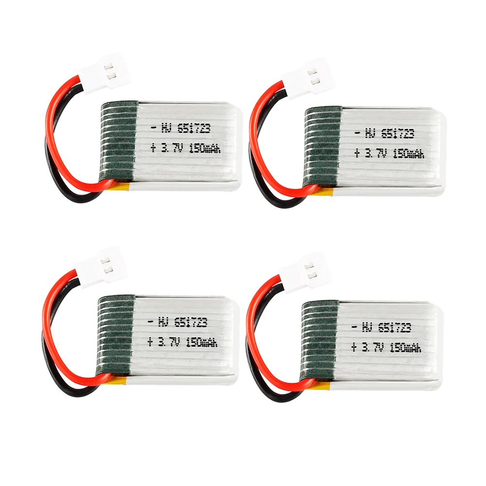 3.7v 150mah 30C สําหรับ H2 H8 H48 U207 แบตเตอรี่ RC Quadcopter อะไหล่ 651723   แบตเตอรี่สําหรับ H8 แบตเตอรี่สําหรับของเล่นเฮลิคอปเตอร์ 5 ชิ้น/ล็อต