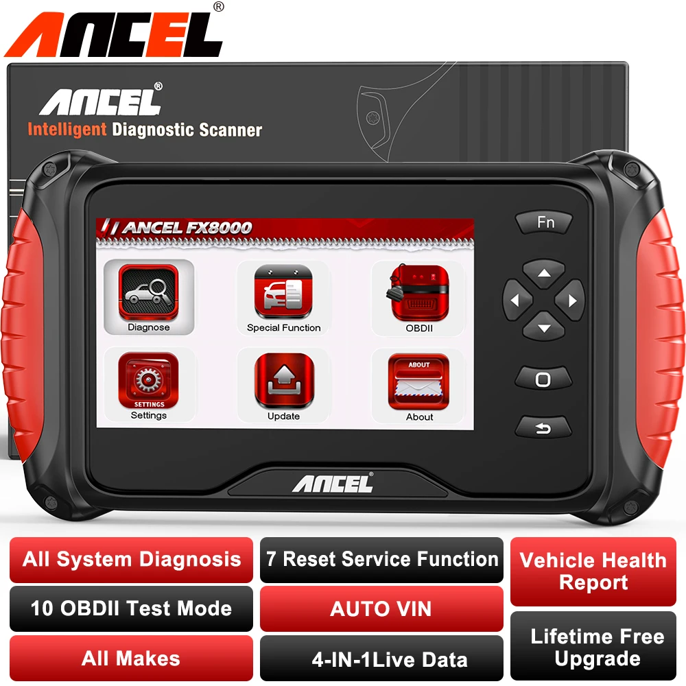 ANCEL FX8000 Car Diagnostic ToolSs OBD2 All System Code Reader ABS Bleeding BMS EPB 7+ Reset Automotive Scanner Free Update