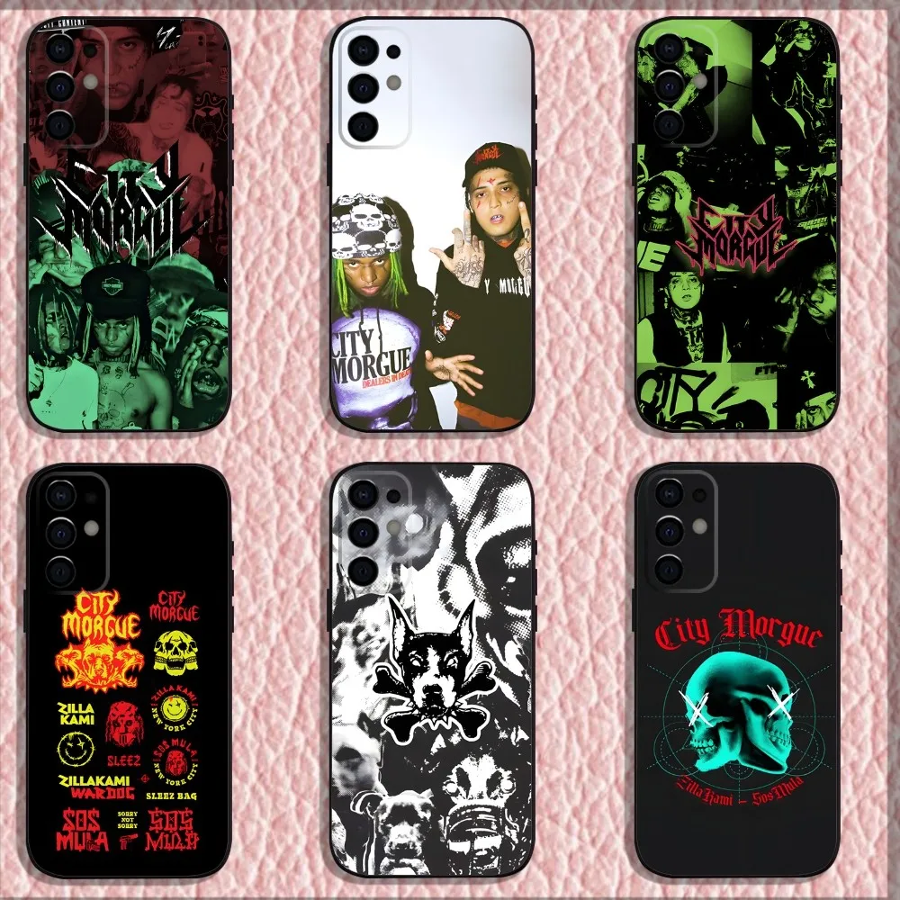 C-City Morgue Zillakami Phone Case For Samsung S24,S21,S22,S23,S30,Ultra,S20,Plus,Fe,Lite,Note,10,9,5G Black Soft Shell