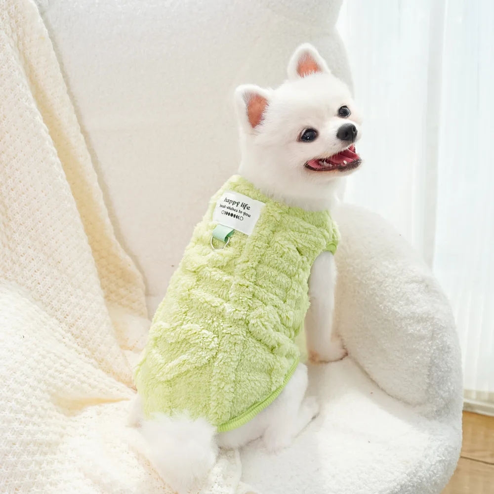 

Winter Dog Clothes Fleece Teddy Bichon Pomeranian Vest Small Dog Pet Autumn Winter Cat Vest Pet Costume Doggy Outfit Wholesale