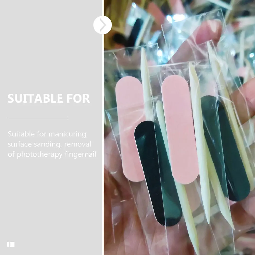 

100 комплектов маникюрных инструментов, компактные пилочки для формирования ногтей для обработки краев и полировки натуральных ногтей, пилочки для педикюра