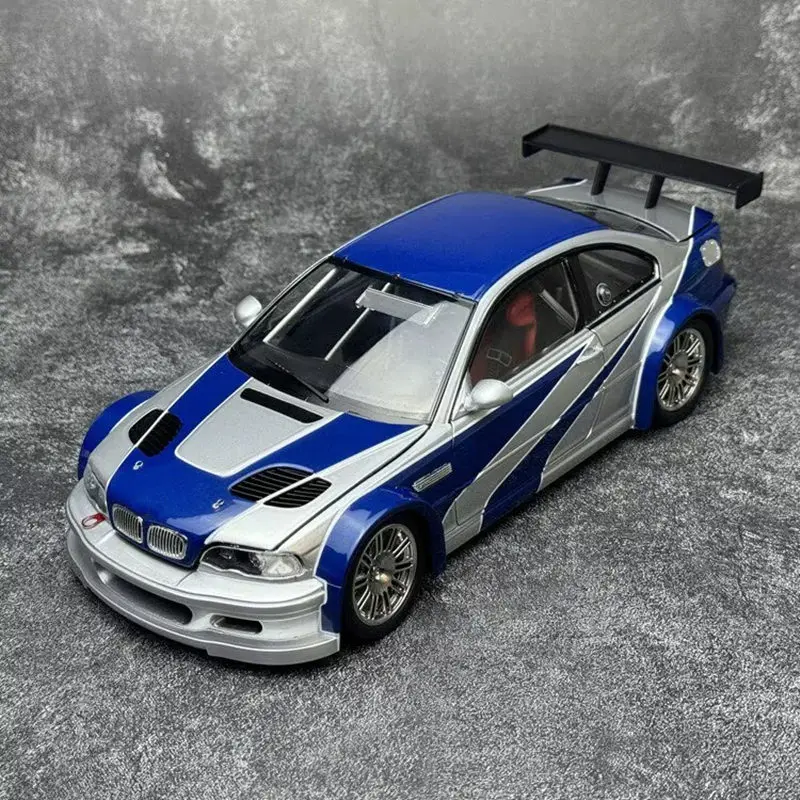 Modelo de Auto Deportivo de Aleación M3 E46 GTR Coupé 1:24, Vehículo de Carreras de Metal Fundido a Presión, Modelo de Auto con Sonido y Luz, Simulación, Juguete para Niños, Regalo