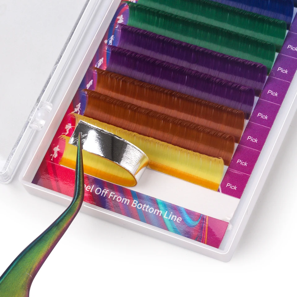 ملحقات الرموش المزهرة الأوتوماتيكية الملونة، رموش المنك الفاخرة، أداة مكياج الرموش الناعمة الطبيعية