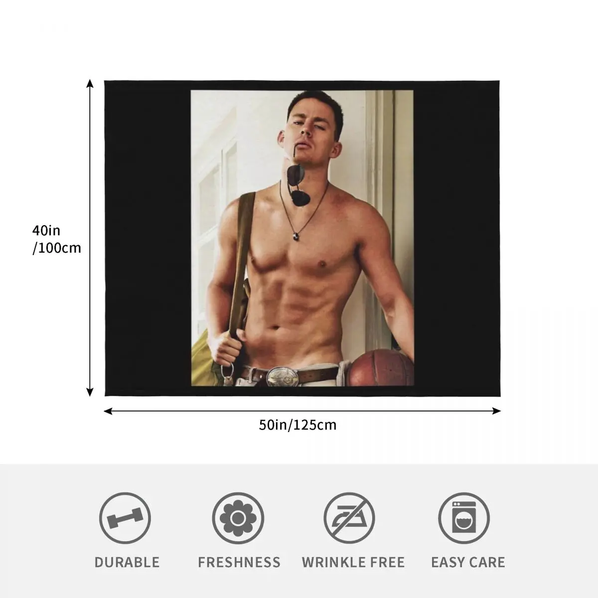 بطانية تشانينغ تاتوم الكلاسيكية بدون قميص، بطانيات قيلولة متعددة الأغراض، وبطانيات مخصصة #4