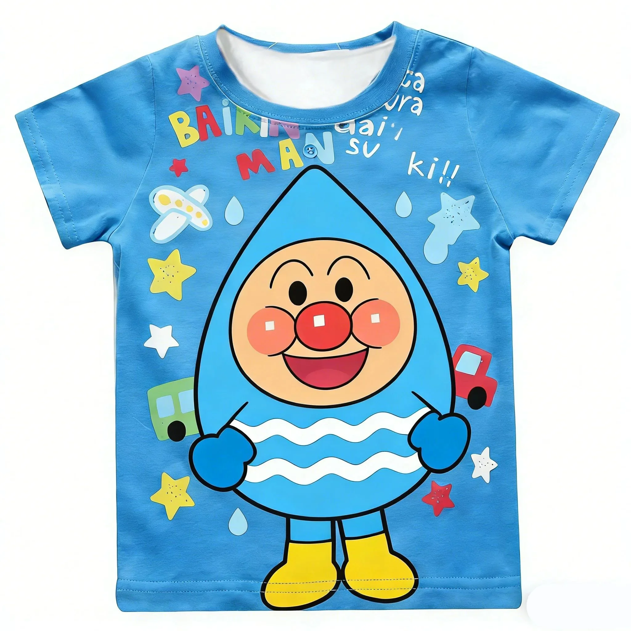 Kinder-Anpanman-Baikinman-Anime-T-Shirt, Herren-T-Shirt, Damen-T-Shirt, Oberteil für Jungen, Kinder, Eltern-Kind-Set, schnelltrocknend, kurzärmelig, Kinder-T-Shirt. – Detail 6