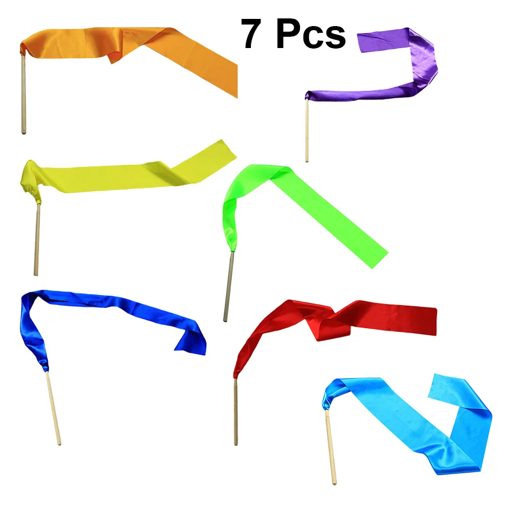 

7Pcs Colorful Rhythmic Gymnastics Ribbons Perfect for Dance Circus Training Twirling Kids Dancing Streamers Rhythmic Ribbons