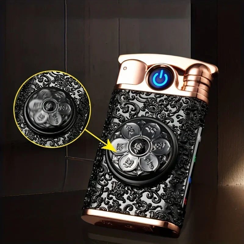 Metal windproof and waterproof flameless plasma lighter, USB rechargeable pulse double arc lighter, portable electric lighter