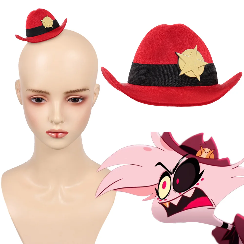 

Disguise TV Hell Inn Angel Dust Cosplay Red Hat Headwear Small Cap Headgear Costume Accessories Outfits Halloween Carnival Party