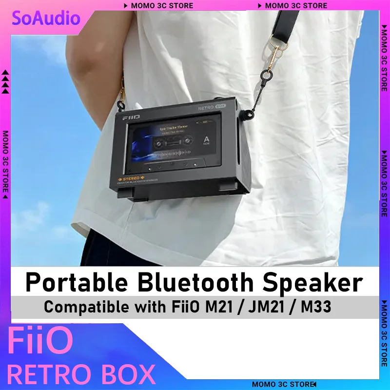 FiiO RETRO BOX Audio Bluetooth Stereo Speaker Cassette-Style Supports LDAC USB Decoding, Cassette Window for M21/M33