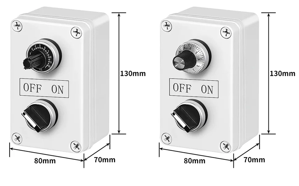 1 Stück 1K-500K Ohm Variabler Geschwindigkeitsregler Potentiometer Drehpotentiometer Wechselrichter Konverter Wasserdichtes Box-Set – Detail 6