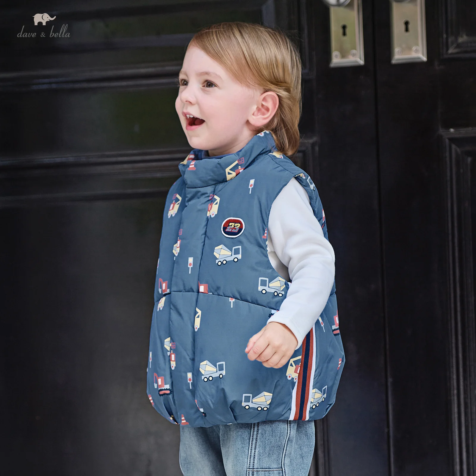 

Детский жилет Dave Bella, осенне-зимний теплый плюшевый верх для маленьких мальчиков, плотная непромокаемая модная верхняя одежда, детская одежда DB4254966