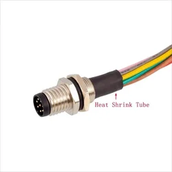 M8 Socket Connector 3 4 5 6 8pins Male Female Back Front Mount Metal Socket With 30cm Electronic Core Wire Harness