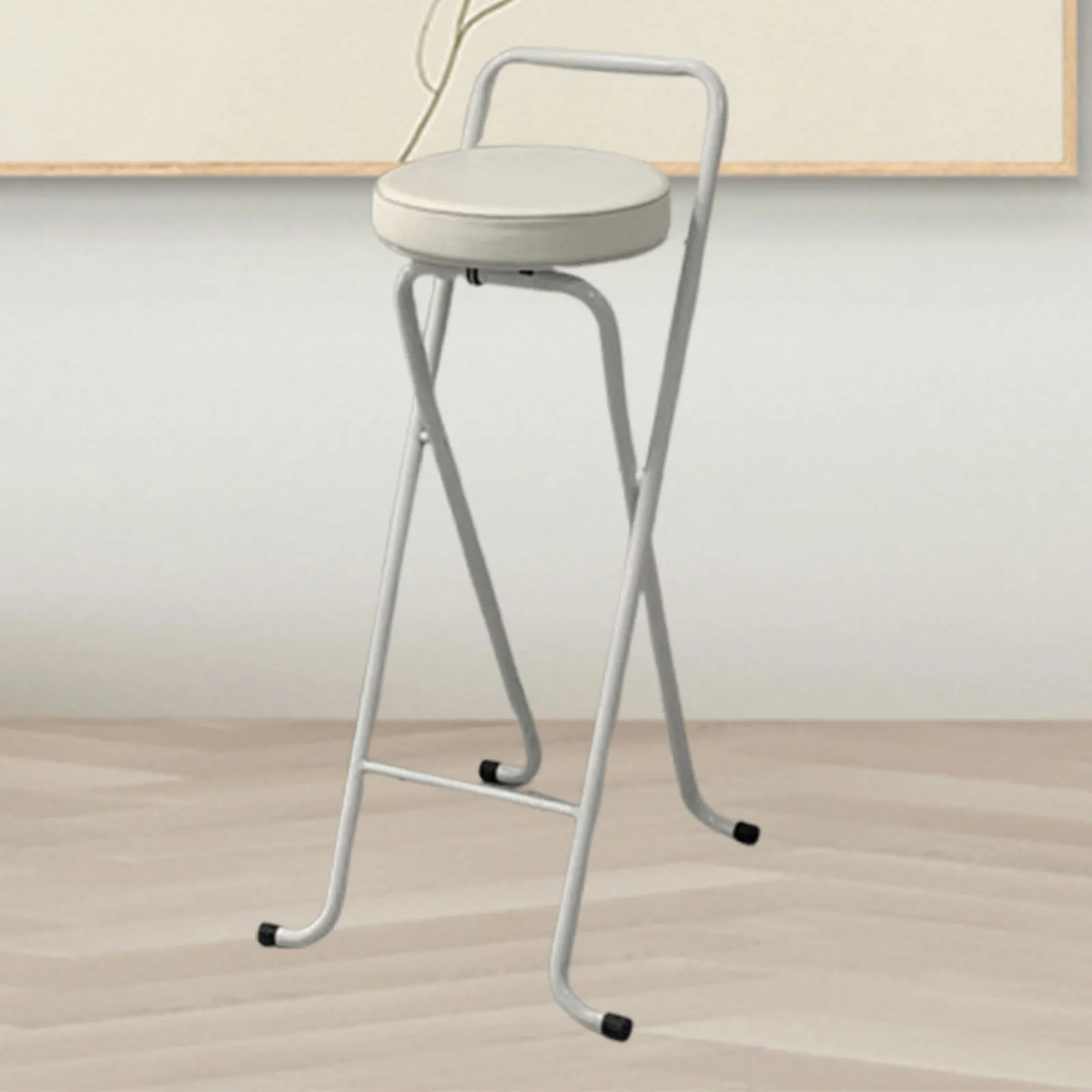 Bar Stool Adults Round Folding Collapsible Counter Height Stool Breakfast Bar Stool for Kitchen Indoor Garden Cafe Restaurant