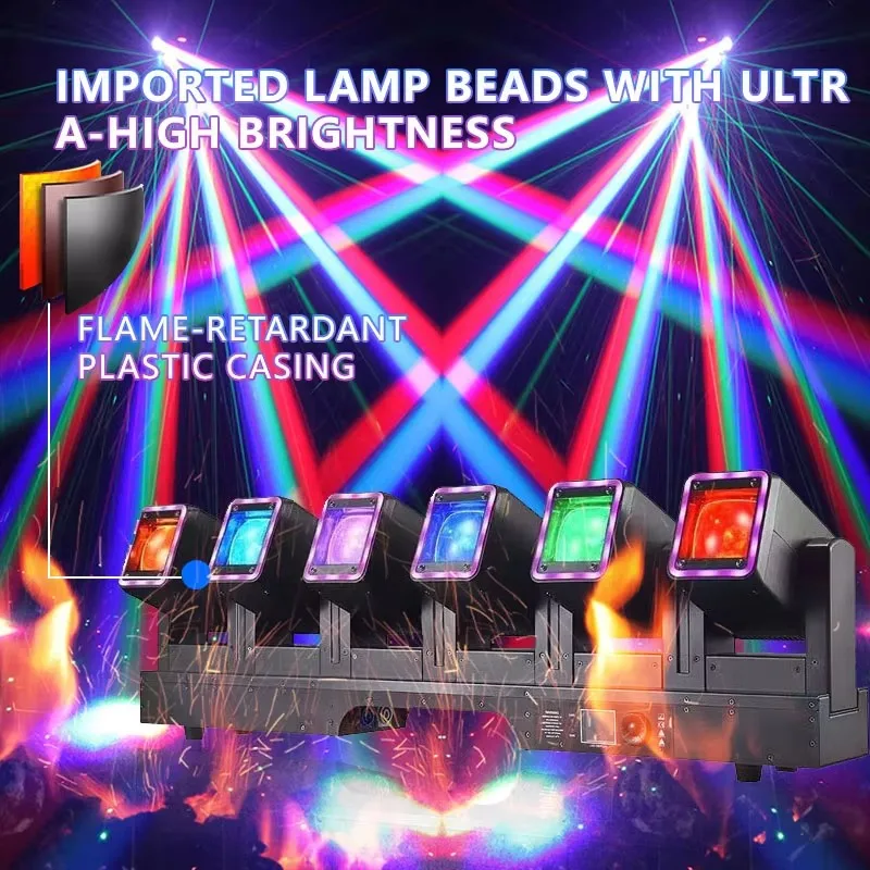 منتجات جديدة وتعزيز كبير ستة خطوط الطول السيف الإلهي 6X60W ضوء المرحلة لنادي الزفاف Dj #4