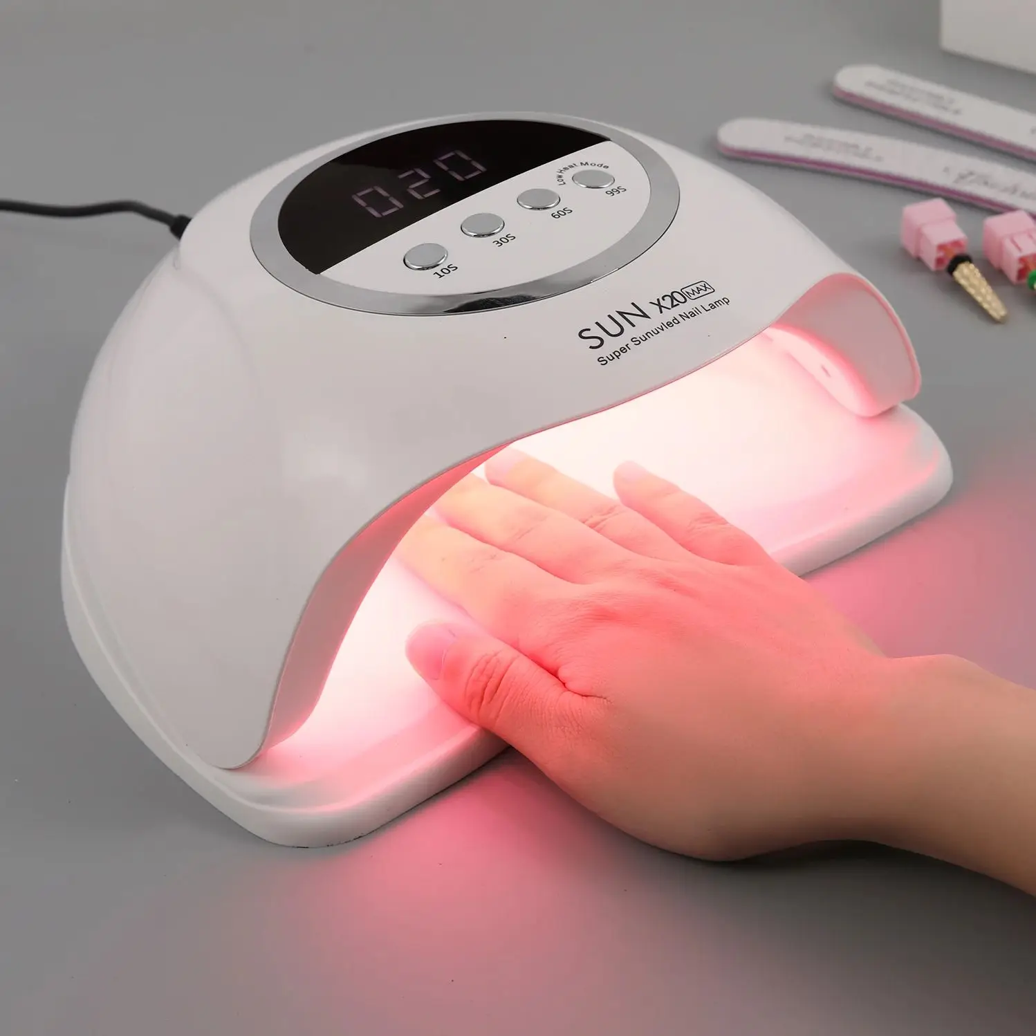 SUN X20 MAX UV lâmpada LED unha para gel unha polonês, secador de unhas profissional luz com temporizador, sensor automático, ferramenta de arte, 72 LEDs