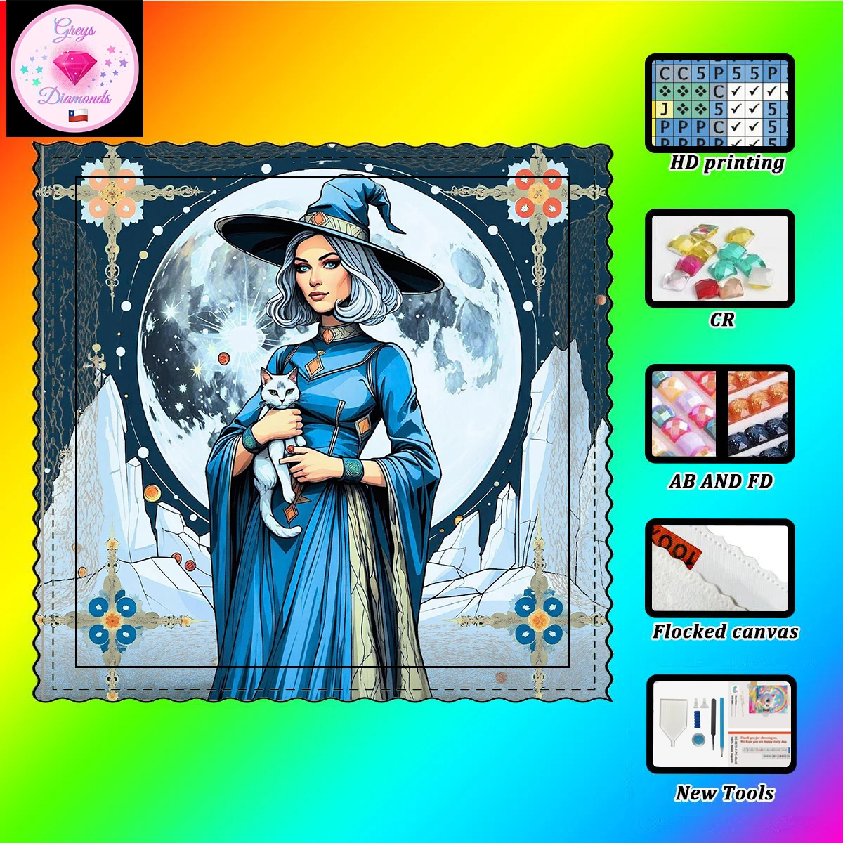 

【Gheys_ Diamond Art】Witch Crystal AB Rhinestone Fairy Dust Rhinestone Perfect Resin Diamond