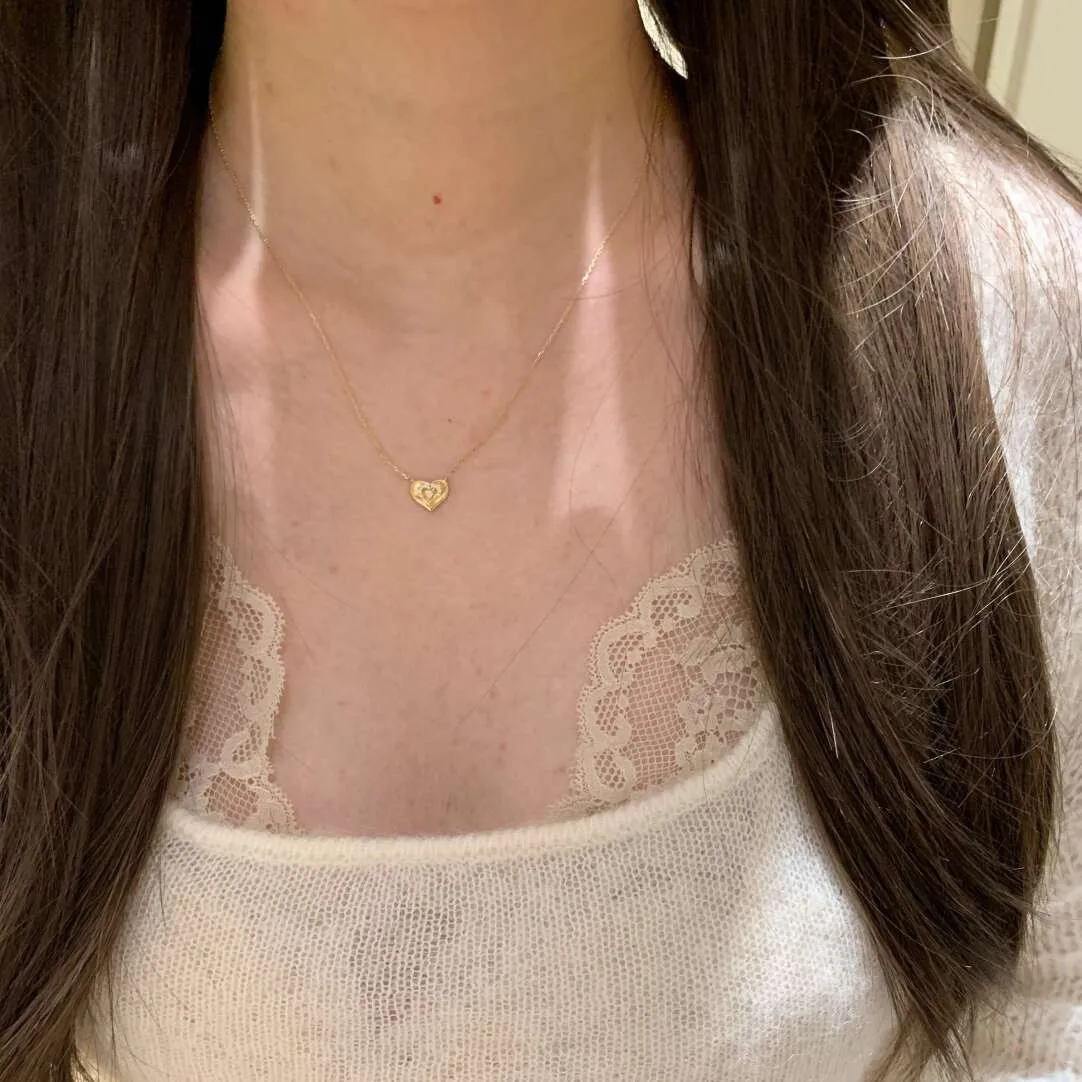 ENSHIR Double Layer Hollow Heart Zircon Pendant Necklace For Women Unique Sparkling Luxury Elegant Jewelry Gifts Wholesale