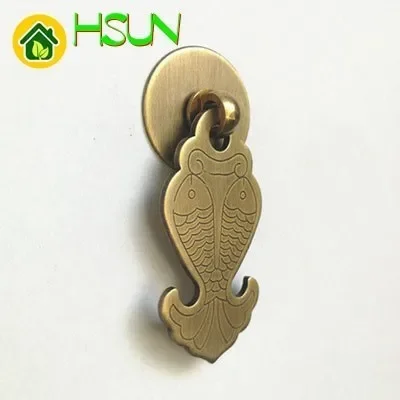 Antique Pure Copper Classical Full Copper Handle Full Copper Fish Shape Handle Door Knob Gold Door Pull Bronze